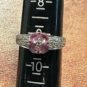 14k yg Ring with diamonds and morganite